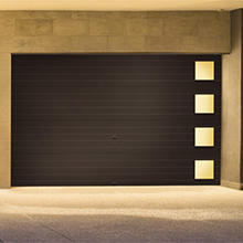 cheap sectional garage doors with small windows and seal