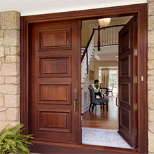 exterior swing open main entrance wooden door design