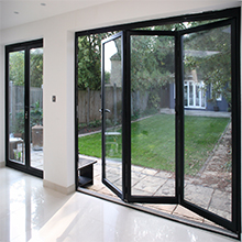  Aluminum frame tempered glass bifold folding door used exterior doors for sale 