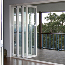 Aluminium folding exterior glass doors