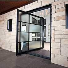 Transparent Glass Pivot Door