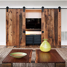 Double Wood Sliding Barn Door 