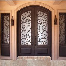 Discount double wrought iron front doors