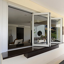 Aluminum folding window