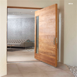 Glass Insert Solid Wood Entrance Door