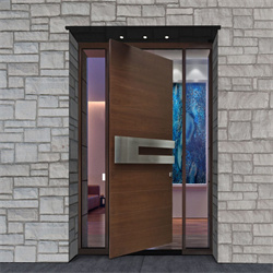 Glass Insert Solid Wood Entrance Door