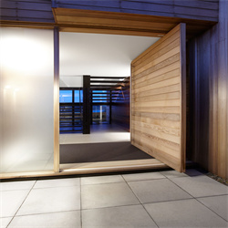 Glass Insert Solid Wood Entrance Door