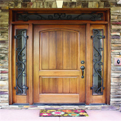 Glass Insert Solid Wood Entrance Door