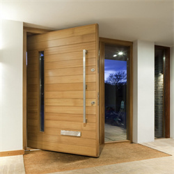 Glass Insert Solid Wood Entrance Door