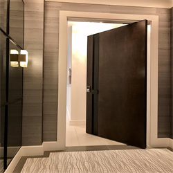 Glass Insert Solid Wood Entrance Door