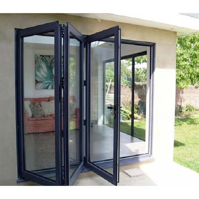 Insulated Tempered Glass Bi Folding pvc Plastic Door Price