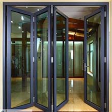 High quality thermal break aluminum folding door double tempered glass door