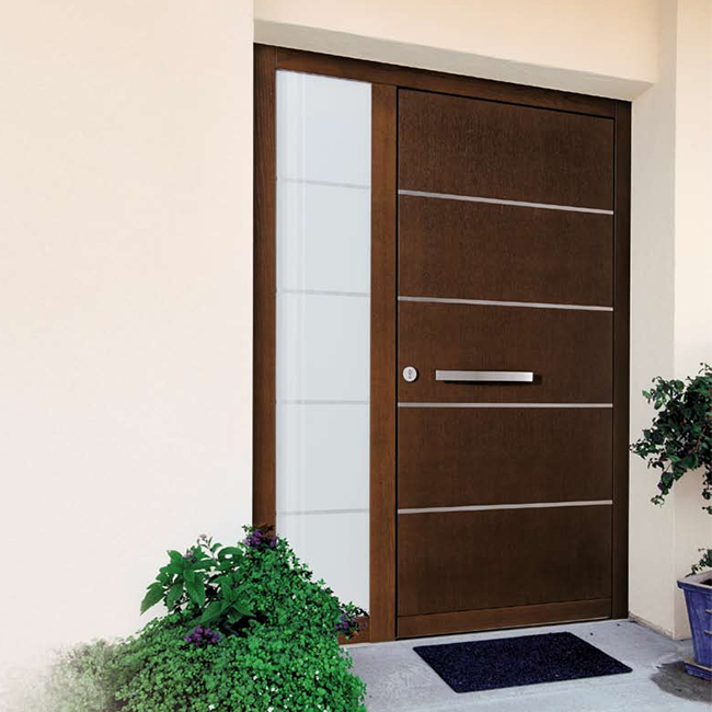Solid Wooden Interior Modern Wood Groove Flush Door